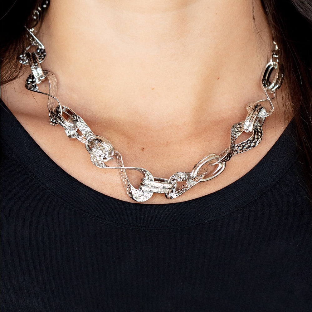 Paparazzi Silver Metal of Honor Necklace P2ED-SVXX-205XX